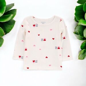 ✨ Carter’s Baby Girl Heart / Xoxo Print Long Sleeve Top - 18M